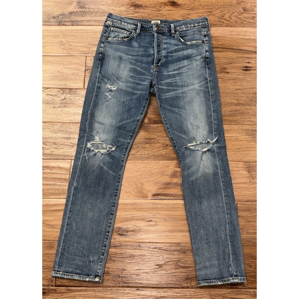 Citizens of Humanity Corey Slouchy Slim Jeans Distressed Button Fly 30x28 Tag 27